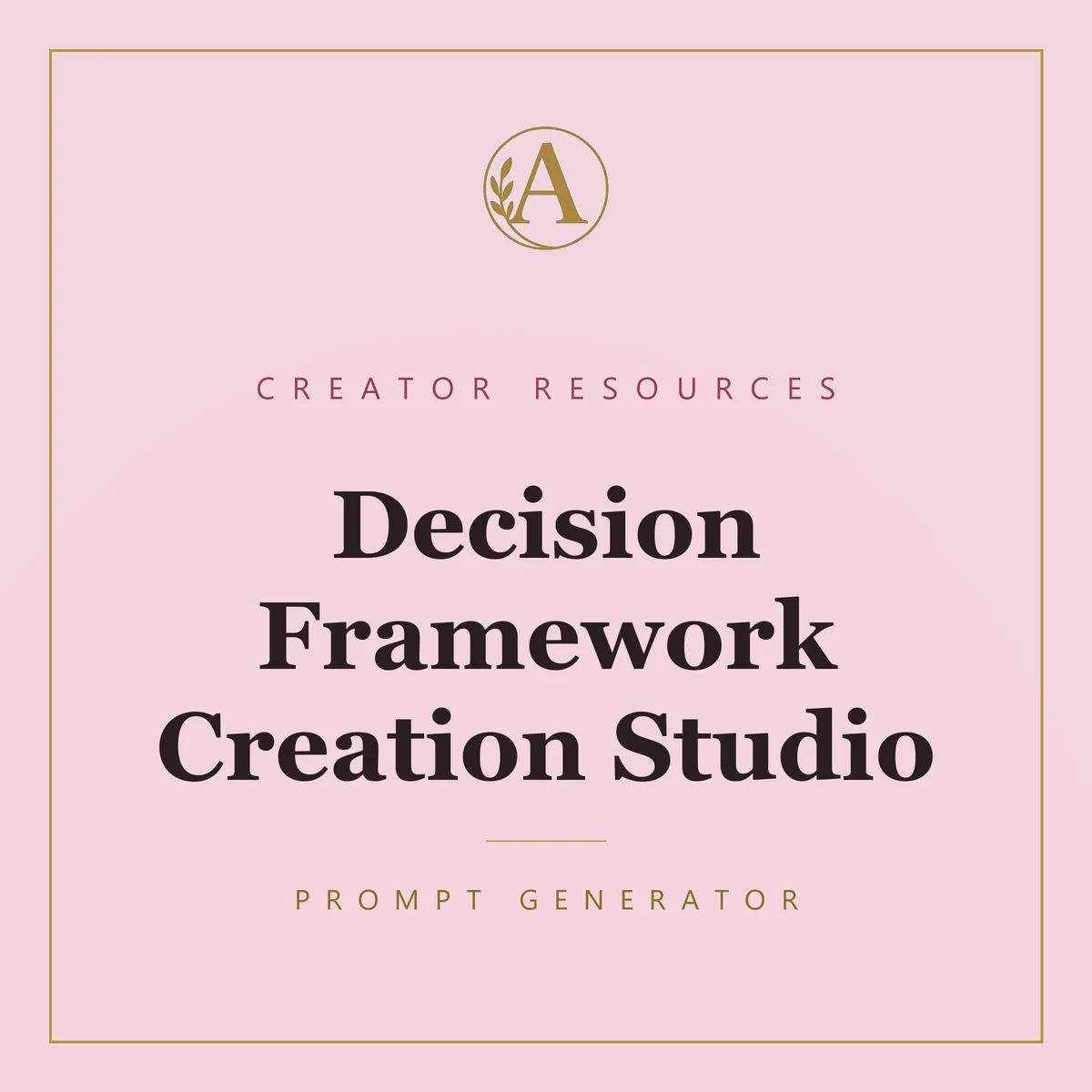 Decision Framework Creation Studio