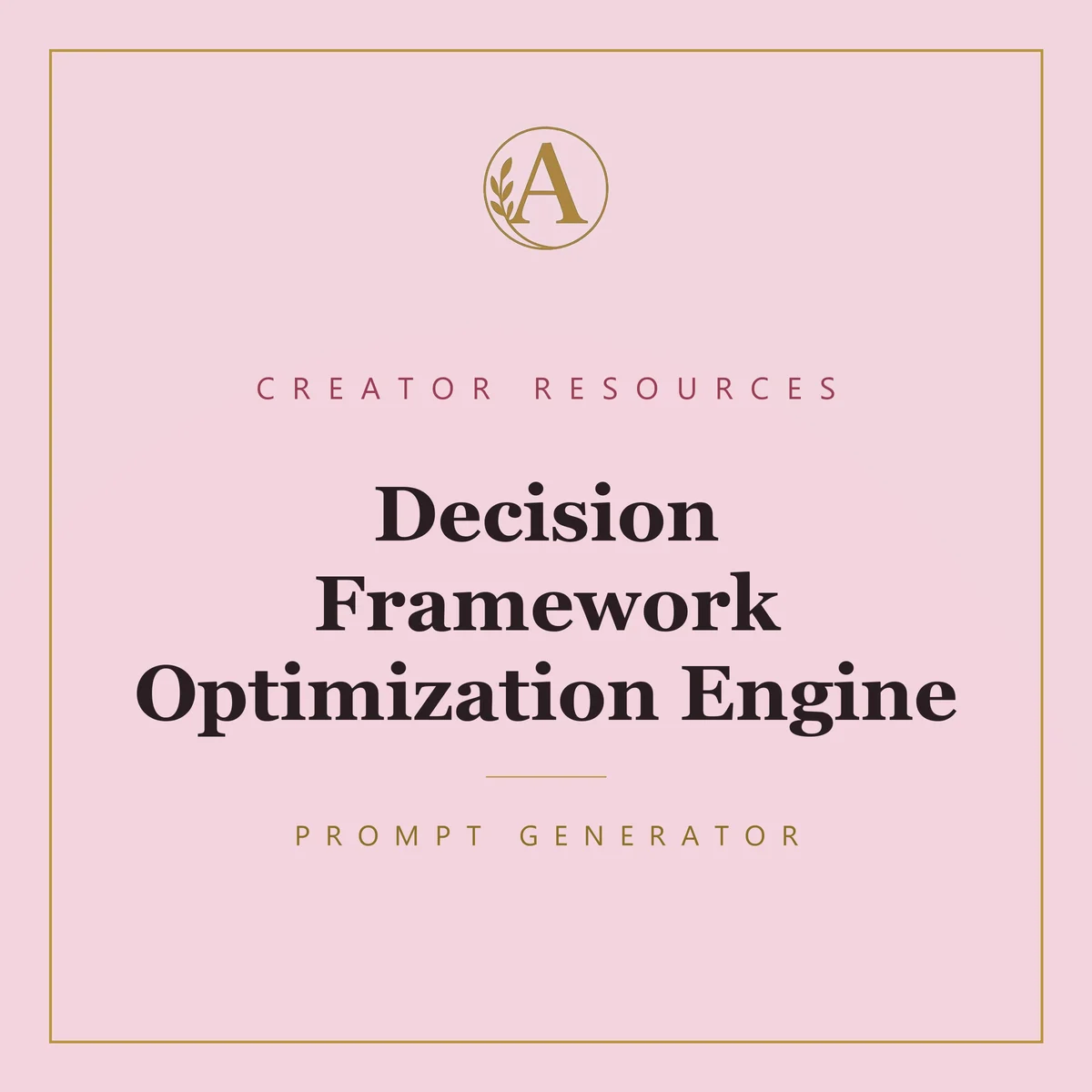 Decision Framework Optimization Engine