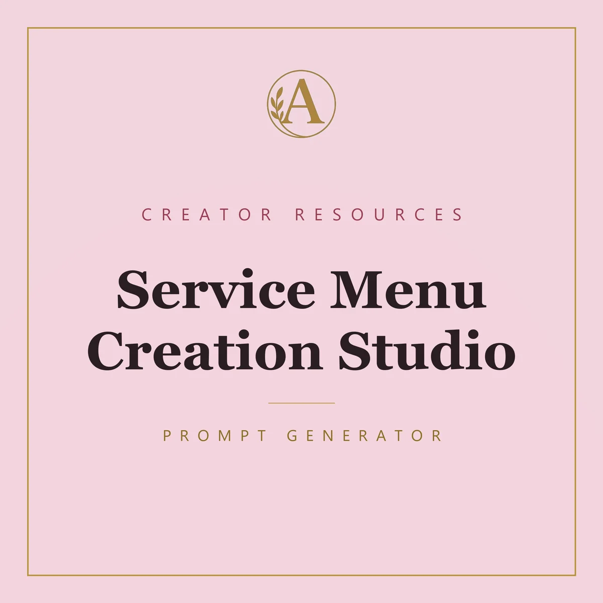 Service Menu Creation Studio