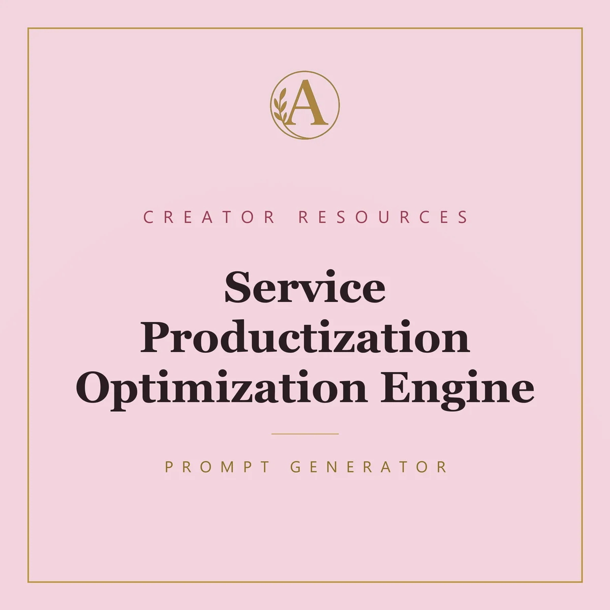 Service Productization Optimization Engine