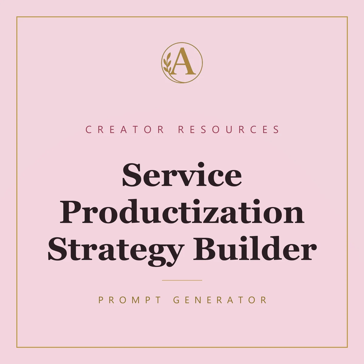 Service Productization Strategy Builder