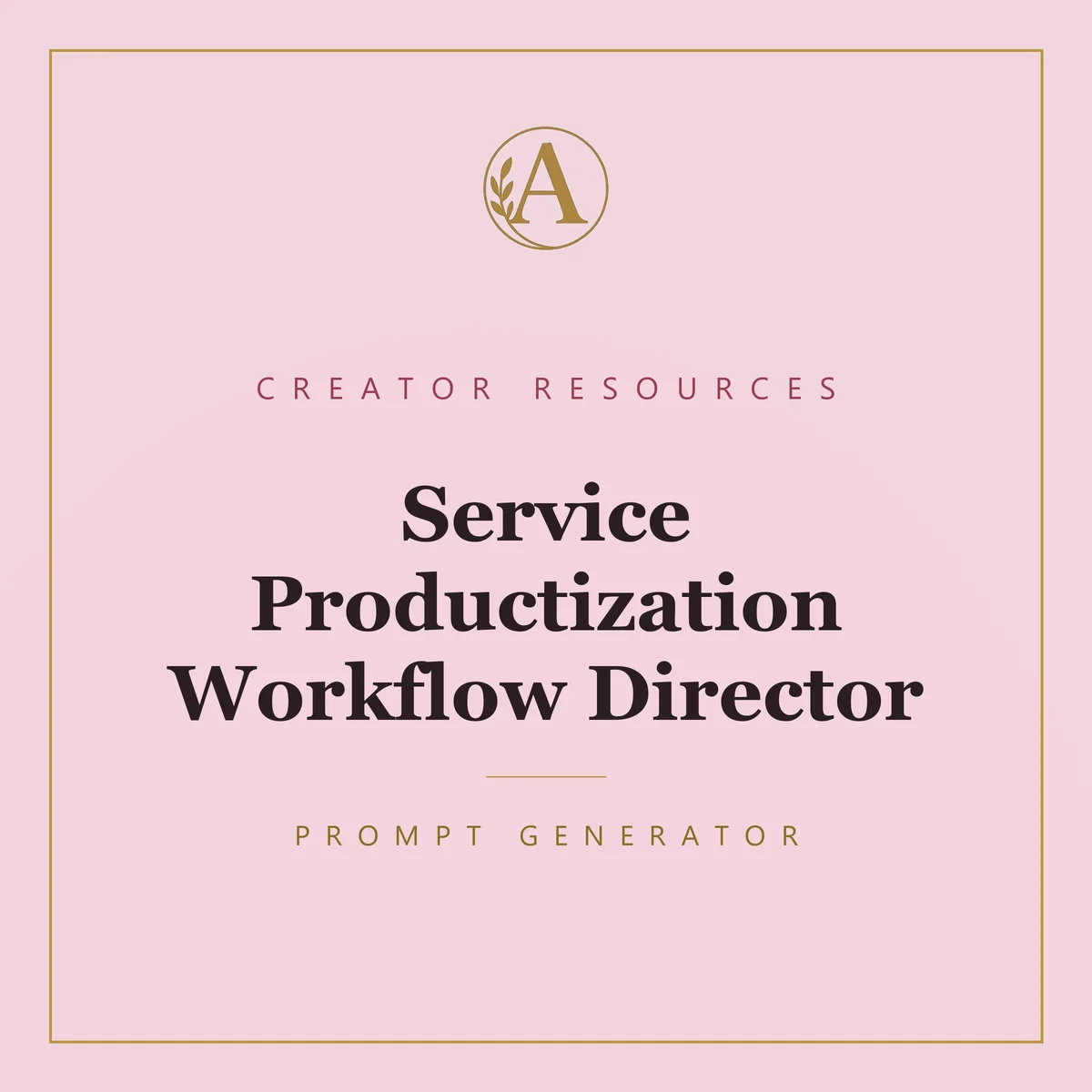 Service Productization Workflow Director