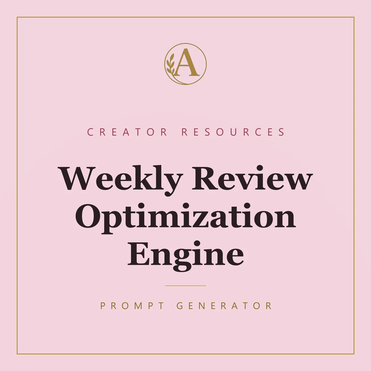 Weekly Review Optimization Engine