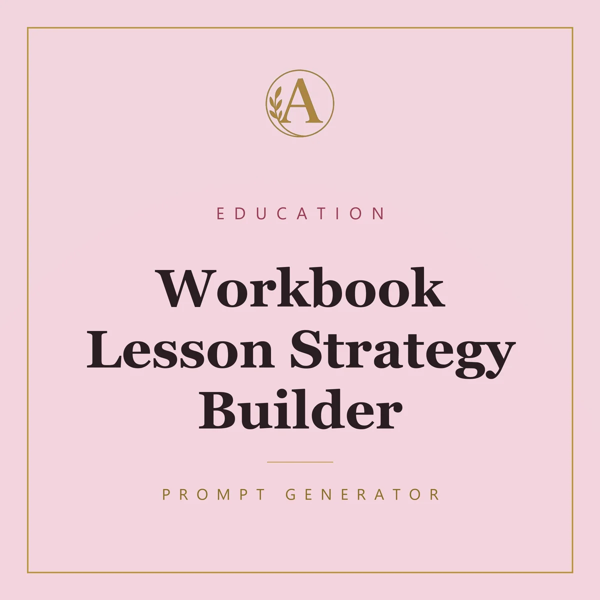 Workbook Lesson Strategy Builder